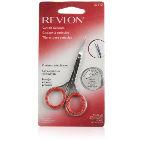 Cuticle Scissors by Revlon, Curved Blade Cuticle Trimmer, Cuticle Nail Care, High Precision Blade, Easy Grip, Stainless Steel (Pack of 1)