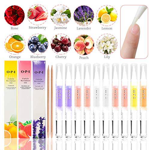 10pcs Cuticle Oil Pens Gel,Nail Oil Pen Nail Nourishment Polish for Nails Moist and Treatment,10Kinds of Fruity Smell Cuticle Revitalizer Oil Pen with Soft Brush,Nail Oil Manicure Repair The Cuticle,