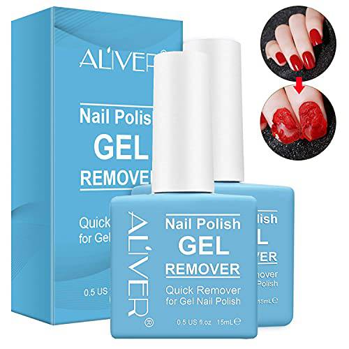 Gel Nail Polish Remover-2 Pack, Professional Nail Polish Remover, Take Effect in 4-6 Minutes Easily, No Need Tin Foil & Clip, Protect Nails