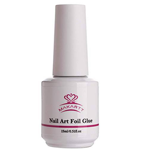 Makartt Nail Foil Glue Gel for Nail, Foil Gel Transfer for Nails Art Stickers Strong Adhesion Foil Transfer Gel Soak Off Nail Foil Sheets Manicure Salon DIY UV LED Lamp Required 15ML