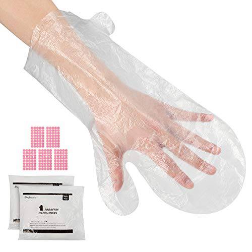 Segbeauty Extra Large Paraffin Wax Liners for Hands, 200 Counts Plastic Paraffin Wax Mittens, Therapy Wax Refill Gloves Hand Heat SPA Bags, Paraffin Bath Mitts Covers for Therabath Wax Treatment XL