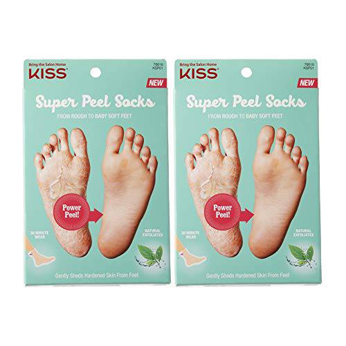 KISS Super Peel Socks- Naturally Exfoliates (2 PACK)