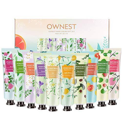Ownest 10 Pack Fruits Extract Fragrance Hand Cream,Moisturizing Hand Care Cream Travel Gift Set,For Men And Women-30ml