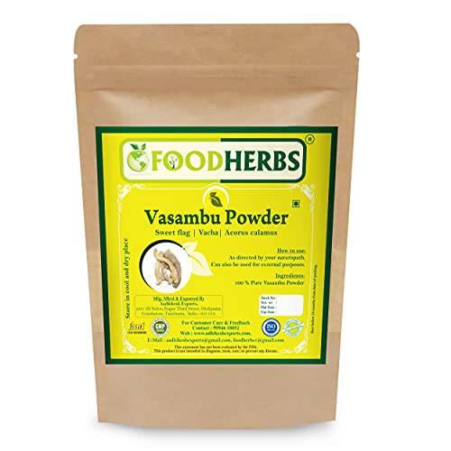 FOODHERBS Vacha Powder | Sweet Flag | Vasambu | Acorus Calamus Root Powder | 200 Gm / 0.44 Lbs | Helps With Dandruff, Lice, Hairfall, Hair Growth