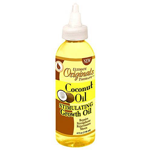 Originals by Africa’s Best Therapy Coconut Oil Stimulating Growth Oil, Penetrates & Rejuvenates Hair, Skin and Nails For All Day Long Moisturizing and Conditioning, 4oz Bottle
