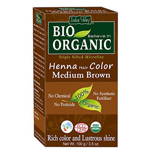 Indus Valley Bio Organic Natural Henna Powder For Hair Dye Auburn- 3.5 oz