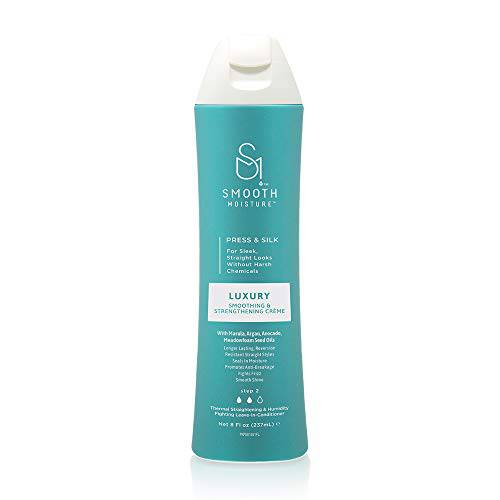 SMOOTHMOISTURE Luxury Smoothing & Strengthening Creme Leave-In Hair Conditioner for Easy Silk Press and Blow Outs (8 oz)