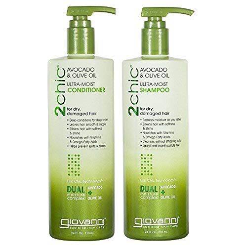 Giovanni 2chic Avocado and Olive Oil Ultra-Moist Shampoo and Conditioner, 24 Fluid Ounce