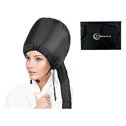 OMWAH Hair Dryer Bonnet - Soft Hood Hair Drying Adjustable Dryer Cap with Headband Soft For Handheld Blow-Dryer Deep Conditioning with Carrying Case