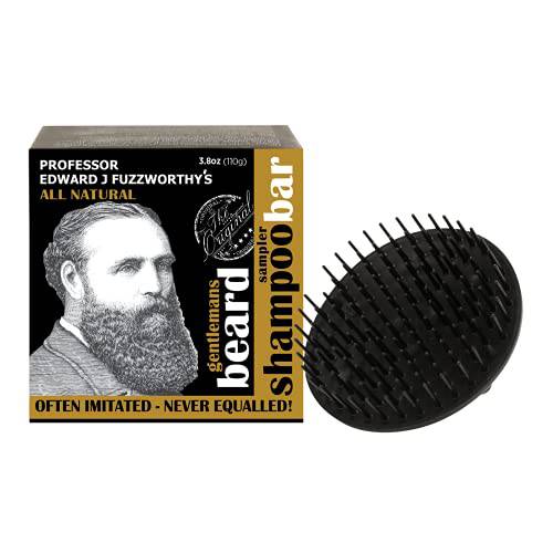 Professor Fuzzworthy’s NEW Beard Shampoo & Conditioner Bar Sampler Kit with Beard Balm & Shampoo Brush with All Natural Oils From Tasmania Australia - 110g