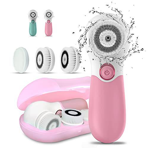 TOUCHBeauty Facial Cleansing Brush with Case, Face Scrubber for Women, Electric Face Brush TB-14838 Pink