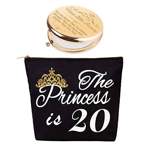 20th Birthday Gifts for Girls,20th Birthday Gifts for Women,20th Birthday,20th Birthday Gifts for Daughter,20th Birthday Gifts Cosmetic Bag,20th Birthday Makeup Mirror,20 Year Old Girl Birthday Gifts