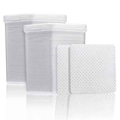 400 PCS Lash Extension Glue Wipes, TEOYALL Lint Free Glue Cleaning Pads Non-Woven Fabric Nail Polish Remover Wipes Beauty Salon Supplies (White)