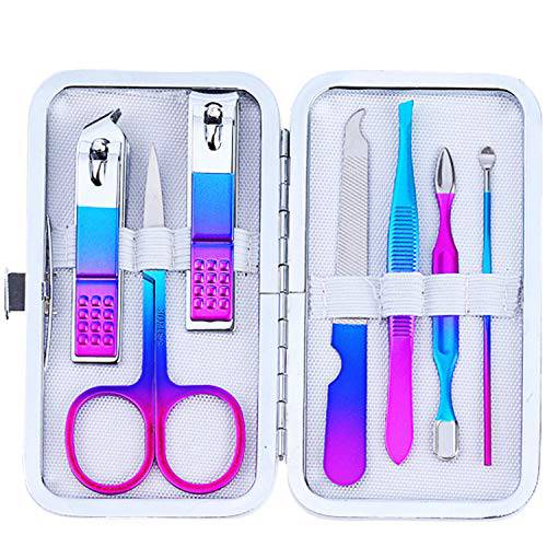 Jwxstore Manicure Set Nail Clippers Kit Mens Grooming Kit 7 In 1 Professional Personal Nail Care Set with Luxurious Travel Case Gifts for Men Husband Boyfriend Parents Women Elder Patient