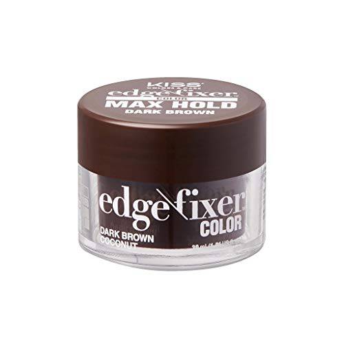 KISS Edge Fixer Color 24 HR Max Hold & 100% Gray Coverage 30mL (1.01 US fl.oz) Dark Brown Perfect for Missing Edges