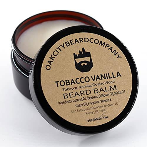 Oak City Beard Company - Tobacco Vanilla - 2 Ounce - Beard Balm - Tobacco - Vanilla - Guaiac Wood - Beard Conditioner