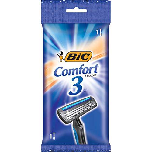 BIC Comfort 3 Men’s 3-Blade Disposable Shaving Razor, Individually Wrapped Men’s Razors, 36 Count(pack of 1)