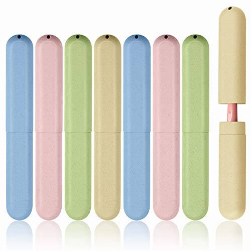 Oomcu Pack of 8 Travel Toothbrush Case, 4 Color Toothbrush Case Holder Portable Breathable Toothbrush Storage for Home, Camping, School, Travel