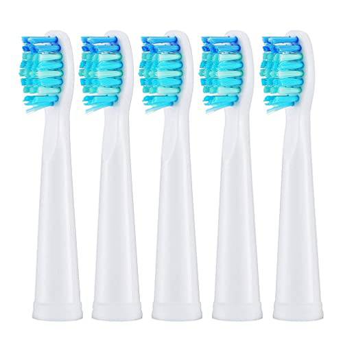 5pc Toothbrush Heads Compatible with Fairywill D7/D8/FW507/508, 551/917/959/D1/D3 (White)