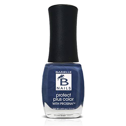 Barielle Protect Plus Color Nail Polish - Jordan’s Skinny Jeans, A Frosted Sapphire Blue Nail Color with Prosina .45 ounces