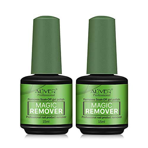 Nail Polish Remover 2 Pack, Peel Off In 2-3 Min, Professional Quick & Easy Removes Soak-Off Gel Nail, Acrylic Nails, No Need to Foil, Soak Or Wrap, Do Not Hurt Your Nails (green 2 pack)