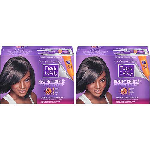 SoftSheen-Carson Dark and Lovely Healthy Gloss 5 Moisturizing No-Lye Relaxer with Shea Butter, Super, (Pack of 2)