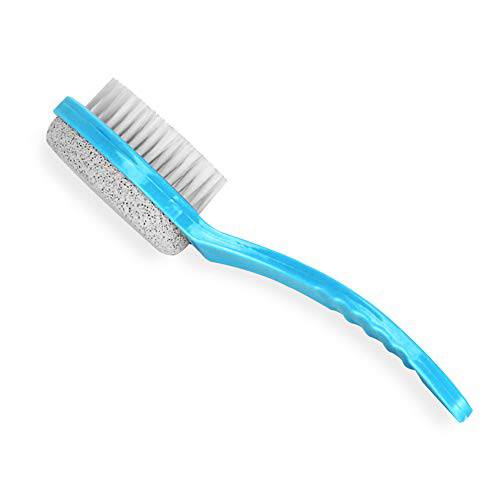 Ozzptuu 2-in-1 Foot Brushes & Pumice Exfoliator Dead Skin Callus Remover Deeply Cleanse Your Feet (Blue)