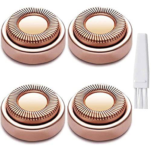 Facial Hair Remover Replacement Heads for Finishing Touch Flawless Facial Hair Removal Tool for Women,18K Gold-Plated Rose Gold 4 Count,First Generation by BECHY