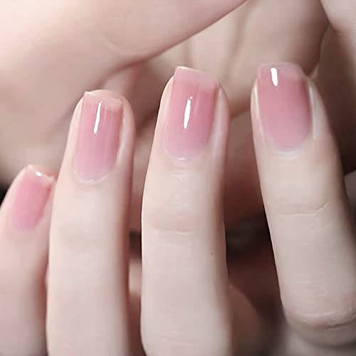 Vishine Transparent Jelly Milky Pink Gel Nail Polish, Sheer Pink Natural Gel Nail Polish Color UV LED Gel for French Manicure Nail Art 0.5 fl oz