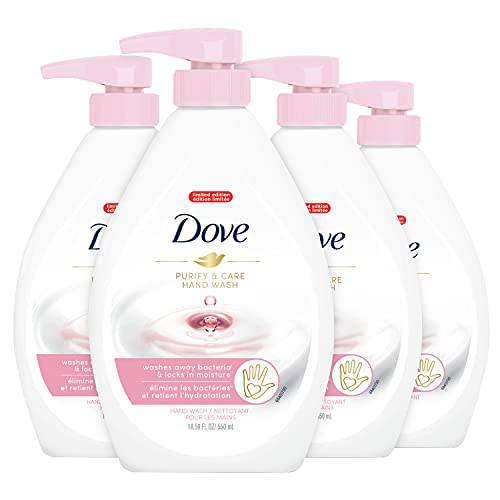 Dove Hand Wash Hygiene and Care For Hands White Peach and Tea Washes Away Bacteria and Locks In Moisture 18.5 oz 4 Count