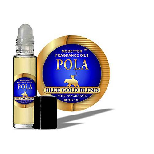 Pola Blue Gold Blend Cologne Fragrance Body Oil for Men by Mobetter Fragrance Oils