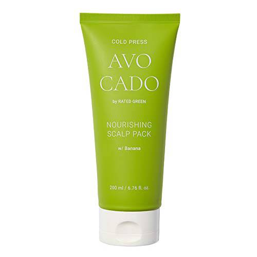 Rated Green - Avocado Nourishing Scalp Pack, Softening Hair Repair Mask and Scalp Mask for Dry Itchy Scalp, Tube - 6.76 fl. oz. Cold Pressed Organic Avocado with Natural Banana