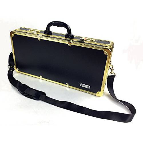 Barber box L22 xW3.9 xH10.6 inches golden color barber case