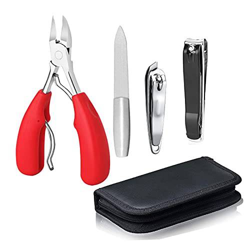 Nail Clipper Set,Toe Nail Clipper Adult for Thick Nails or Singrown,Professional Stainless Steel Nail Cutters,Heavy Duty Toenail Clippers ,Professional Ingrown or Thick for Men Women& Seniors