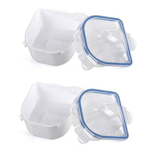 2PCS Nail Soaking Bowl, Double-layer Acetone Soak Off Bowls for Acrylic Nails, Soak Off Gel Polish Remover Manicure Bowl Kit, Soaker Tray with Nail Clips File Cuticle Peeler & Pusher Dead Skin Pusher