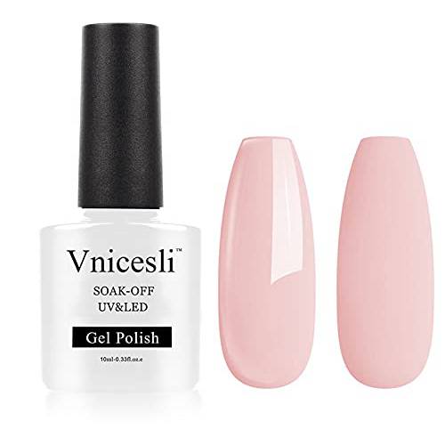 Vnicesli Nude Pink Gel Nude Nail Polish Soak Off LED Gel Nail Polish Neutral Gel Polish Nail Art Manicure Nail Varnish Salon DIY at Home 10ml