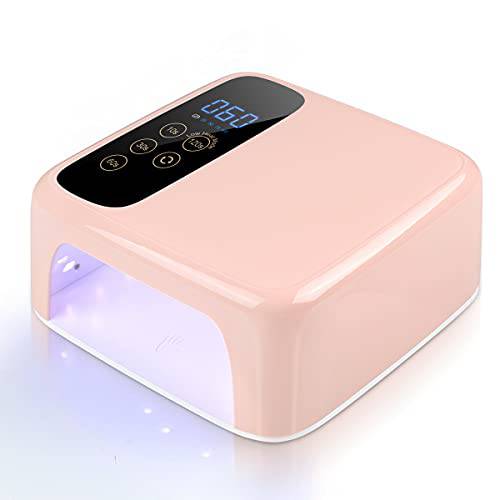 72W Cordless Led Nail Lamp, Rechargeable LED Nail Dryer, 15600mAH Fast Nail Polish Curling Lamp,Professional Gel Nail Lights Nail Art Manicure Tools for Home and Salon(Rechargeable)