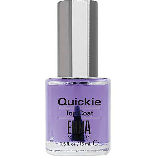 EMMA Beauty Quickie Top Coat, Fast-Drying Nail Top Coat for High Shine Gloss Protection, 12+ Free Formula, 100% Vegan & Cruelty-Free, 0.5 fl. oz.