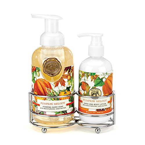 Michel Design Works Scented Foaming Hand Soap and Lotion Caddy Gift Set, Pumpkin Melody