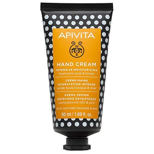 APIVITA Hand Cream Intensive Moisturizing 1.69 fl.oz.| Deep Hydrating Lotion to Nourish Skin with Antioxidant Protection | Hyaluronic Acid, Shea Butter & Honey Hand Cream for Soft Hands