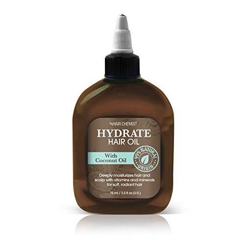 Hair Chemist Hydrate Hair Oil with Coconut Oil 2.5 ounce (2-Pack)