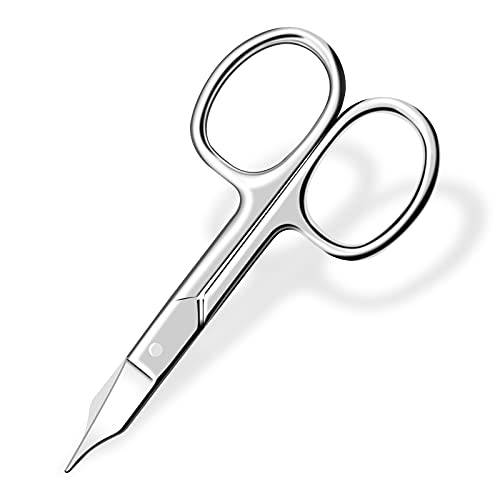 CGBE Premium Manicure Nail Scissors Multi-purpose Stainless Steel Cuticle Pedicure Beauty Grooming Kit for Eyebrow, Eyelash, Dry Skin Straight Blade (Pink)
