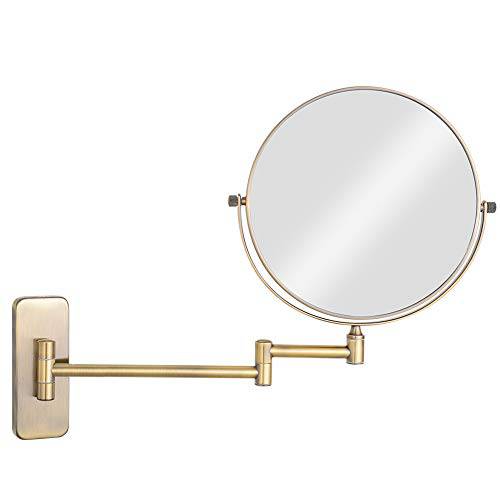 GURUN 8-Inch Double-Sided Wall Mount Makeup Mirrors with 10x Magnification, Antique Bronze Finished M1406K(8in,10X)