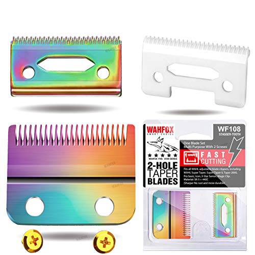 FOX Groove Tooth Unique design Pro 2 Holes Hair Clippers Replacement Blades set for Wahl Hair Clippers Fit Magic Clip for WAH* 8148/8504/8591/1919
