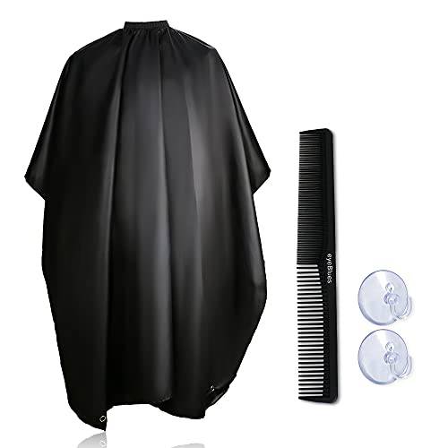 eyeBlues Hair Cutting Cape – Professional Hair Cut Cape with Comb and Suction Cup Hooks - 51x59-inch Hair Salon Capes with Adjustable Steel Buckle – Waterproof Polyester Salon Cape