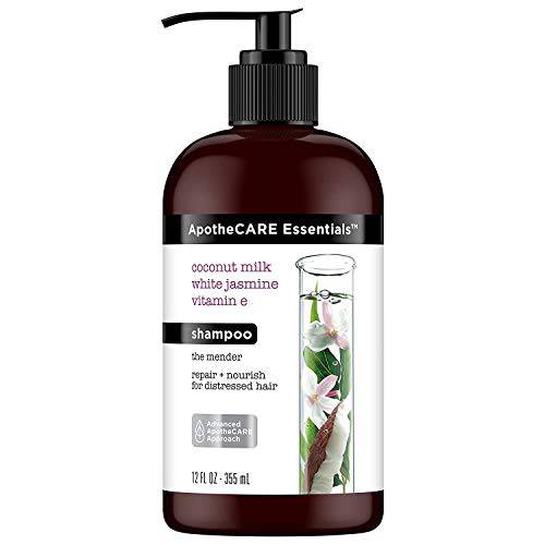 ApotheCARE Essentials The Mender Damaged Hair Repair Shampoo, Coconut Milk, White Jasmine, Vitamin E, 12 oz