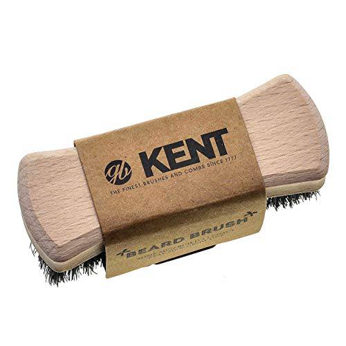 Kent BRD6 Small Travel Men’s Beard and Mustache Brush, Natural Boar Bristle for Flawless Shaping and Grooming. Ergonomic Grip Wood Handle. Dry or Wet Beard, Distributes Oils and Balms. Made in England