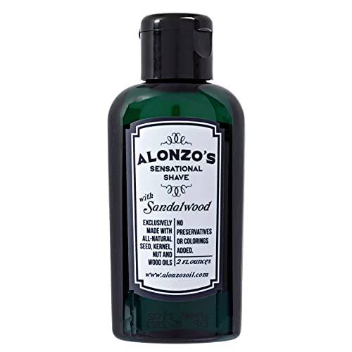 Alonzo’s Sensational Shave - Pre Shave Oil with Sandalwood Oil, Beard Kit Essential, Men’s Face Care and Skin Care Pre-Shave Oil, 2fl oz