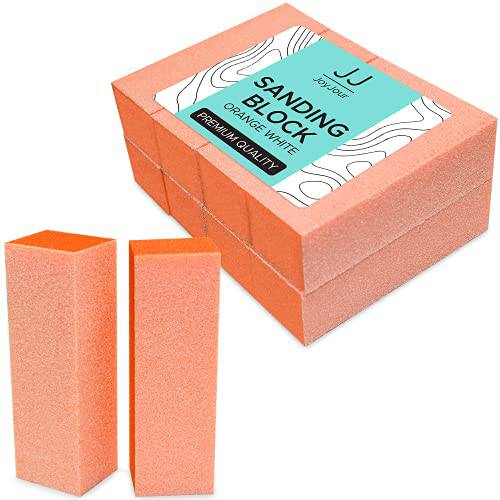 JoyJour sanding Block Nail Buffer Orange White 80/80/100 Grit Nail Art Manicure Pedicure File 10 PCS