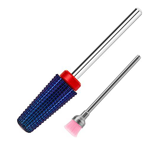 CGBE Nail Drill Bits, Two Way Rotate Use for Both Left and Right Handed Nail Carbide 5 in 1 Bit Fast Remove Acrylic or Hard Gel - 3/32 Shank - Manicure, Nail Art, Drill Machine-Fine